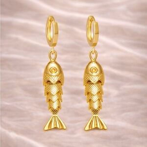 Vintage Golden Fish Earrings